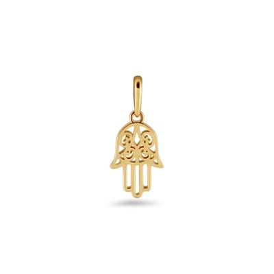 New Bling 9NBSAM-G220315 Gouden Hangertje Fatima Handje - 10x7,7MM - 14 Karaat - Geel Goud
