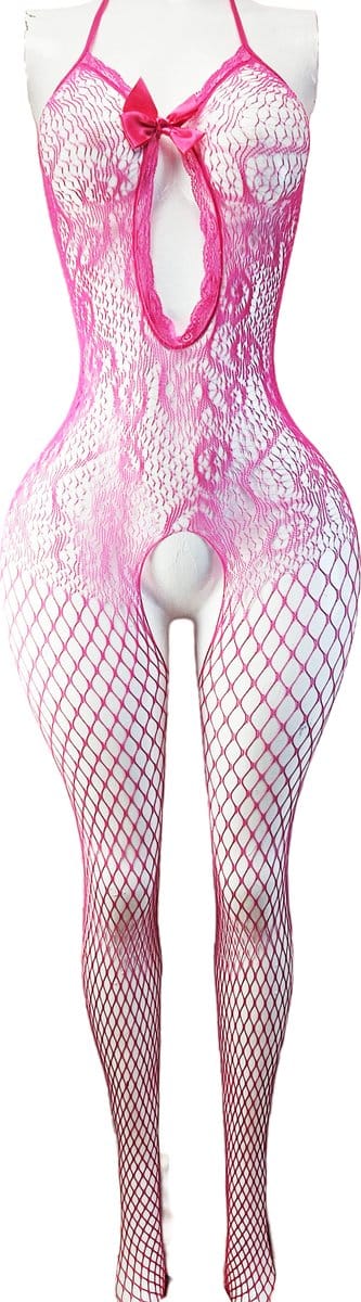 BamBella ® - Panty pak -Onesize - body suit - Dames - Onesize - Erotische jumpsuit van kant lingerie Roze
