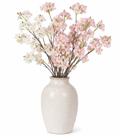 Mica Decorations Boeket Kunstbloemen Bloesem takken - H106 cm - wit en lichtroze - 4x stelen - met kleine bloemetjes