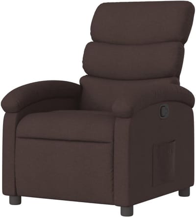 Relaxstoel Stof - Fauteuil Leunstoel - Ontspannen Zitten - Handmatig Verstelbaar - 70 x 92 x 995 cm - Donkerbruin