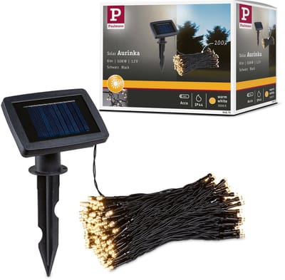 Solar LED-lichtketting Aurinka IP44 3000K 200x6lm Zwart