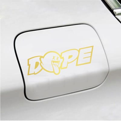 Bumpersticker - Dope - 7 X 20 - Goud