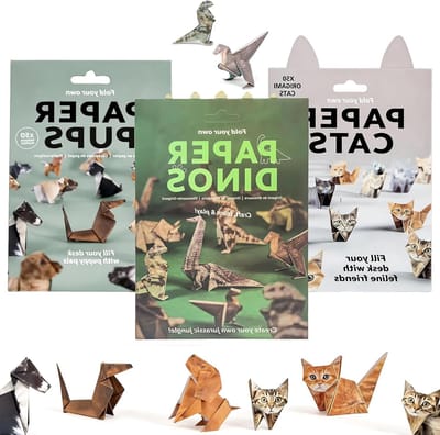 Origami Papier Set met 150 Vellen voor Kinderen en Volwassenen - 3D Dieren zoals Katten, Honden en Dinosaurussen voor Creatieve Decoratie en Hobby's