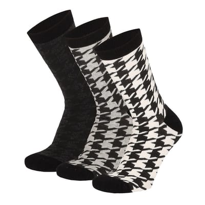 Apollo - Dames sokken fashion met donker motief assorti kleuren 35/42