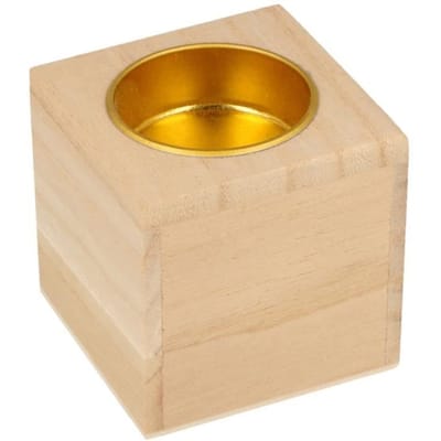 Artemio 6 houten kaarsenhouders 6x6 cm