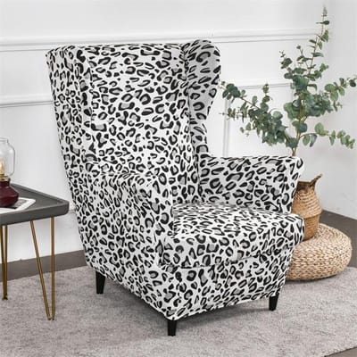 Geometrische vleugelstoelhoes, elastische spandex fauteuilhoezen, Scandinavische verwijderbare bankhoes, meubelbeschermer, Ottomaanse hoes