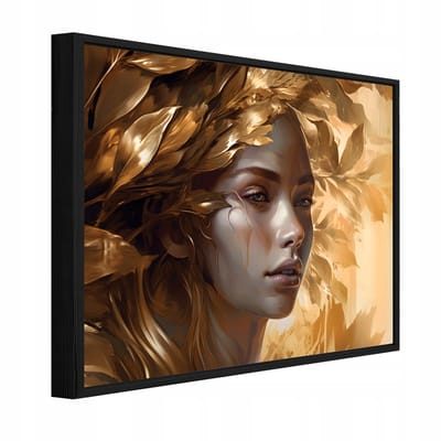 WALLARENA - Schilderij op Canvas 100x70 cm + Schilderijlijst - Canvas schilderij - Vrouw motif - Naar de slaapkamer, woonkamer - Op het doek