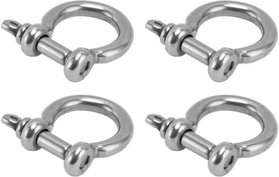 Dailygoods- Ankerbeugel 4 Stuks - Roestvrij Staal - Zware Boogvorm - Schroefpen - Corrosiebestendig - Duurzaam Gebruik - Beugel