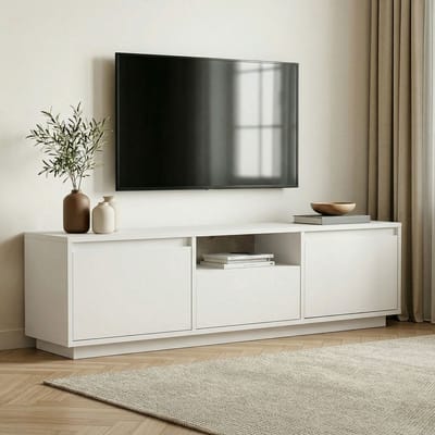 Asir - TV-standaard - Cadiz-eik - 100% met melamine gecoat spaanplaat - 35 x 167 x 12 cm