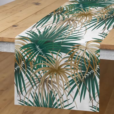 ABAKUHAUS Junglebladeren Tafelloper – Kitz Tan – 40×225 cm