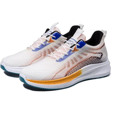 Nieuwe Heren Casual Schoenen Zachte Zool Lichtgewicht Ademend Flyknit Schoenen Mode Heren Tieners Outdoor Hardloopschoenen 44 gray