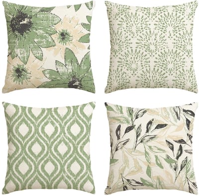 Dailygoody - Groen Retro Kussenhoezen - 4-delige set - Modern design - 40x40 cm - Seizoensgebonden decoratie - Geschikt voor woonkamer en slaapkamer