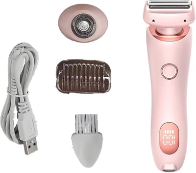 Elektrisch Scheerapparaat - Dames Trimmer - Pijnloos Ontharen - Dubbele Scheerkop - USB Oplaadbaar - Roze