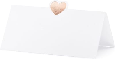 PartyDeco - Naamkaartje hartje Rose Gold (10 stuks)