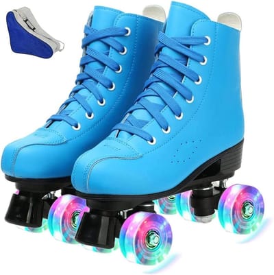 Rolschaatsen Voor Dames - Dubbelrijige Wielen - Buiten Plezier - Controleerbare Hoge Schoenen - Maten 37-39 - Blauw Roze Wit