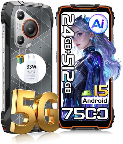 Blackview BL7000 Robuuste Smartphone 5G - 6.78 inch - Android 15 - 24GB RAM - 512GB ROM - 50MP Camera - 7500mAh met 33W Adapter - IP68 Waterdicht - NFC OTG GPS FM - Oranje