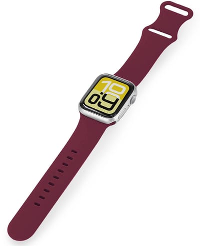 Horloge Bandje Geschikt voor Apple Watch 1, 2, 3, 4, 5, 6, 7, 8, 9, SE - 38/40/41 mm Bandje Siliconen Polsband - Siliconen Bandje Smartwatch - Donkerrood