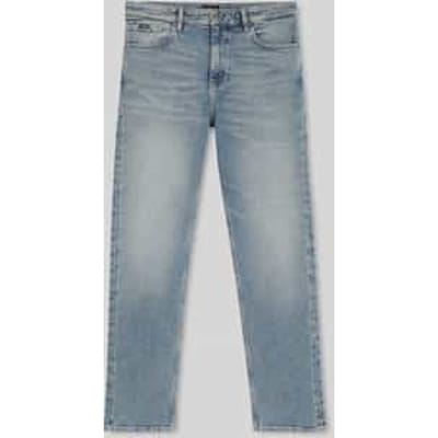 straight fit jeans van katoenmix
