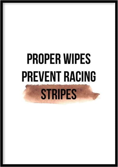 Poster Proper Wipes - 30x40 cm Met Fotolijst - Wc Poster - Ingelijst - WALLLL