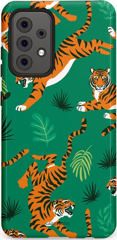 Casetastic Hoesje Geschikt voor Samsung A52 (4G/5G/s) - Stijlvolle Beschermende Duo-layer Case - Oerwoudkracht
