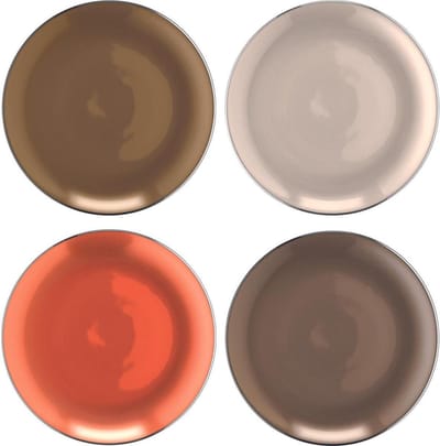 L.S.A. Polka Bord - Porselein - Ø 9,5 cm - Set van 4 Stuks - Assorti