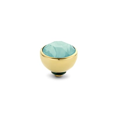 MelanO Twisted Zirkonia Zetting - goudkleurig/Turquiose - 6mm