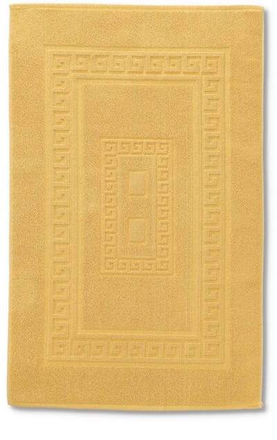 Badmat van spons, 60 x 120 cm, Torino Absorberende badkamermat van katoen, badkamermat zonder antislip - GIALLO