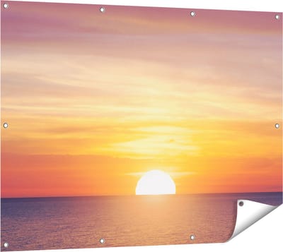 Gards Tuinposter Zonsondergang op de Zee - 120x90 cm - Tuindoek - Tuindecoratie - Wanddecoratie buiten - Tuinschilderij
