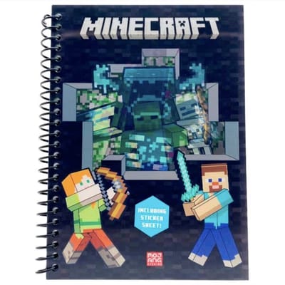 2 Stuks - Minecraft A5 Notitieboek en stickers - Ringband