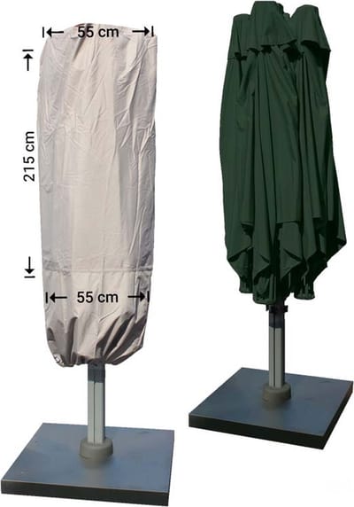 Raffles Covers Parasolhoes - Hoog: 215 cm - RUSQuatroP6-O - Waterdicht - UV-bestendig - Rits en stok - Trekkoord - Parasolhoes voor staande parasol