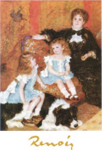 Mini kunstposter - Auguste Renoir - Mevrouw Charpentier en zonen - 24x30 cm