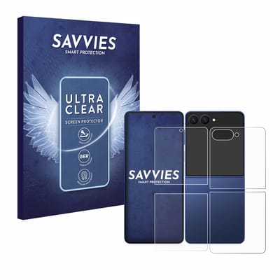 Savvies - Screenprotector voor Samsung Galaxy Z Flip 7 (Voor+Achter) - Folie Beschermfolie transparant 18 Stuks