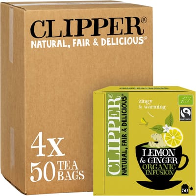 Clipper - Biologische Thee - Lemon & Ginger - Citroen & Gember - 4x 50 theezakjes