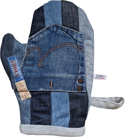 Toetie & Zo - Handgemaakte Ovenwant Jeans - Spijkerstof - Denim - Pannenlap - Ovenhandschoen