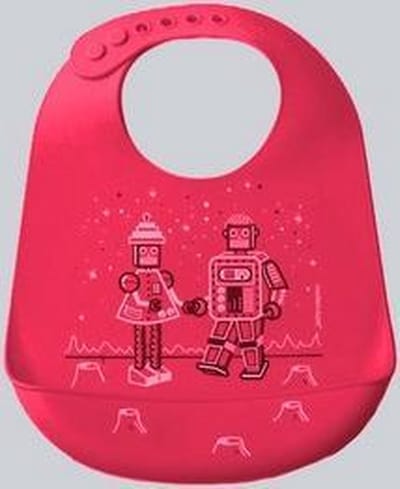 Modern Twist Robot Love Slabbetje met Opvangbakje - Cotton Candy