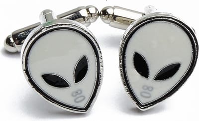 Manchetknopen - Alien Wit met Zwarte Ogen