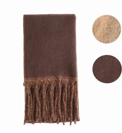 Emilie scarves - sjaal - wintersjaal - dames - tweekleurig - Chocolade bruin & camel