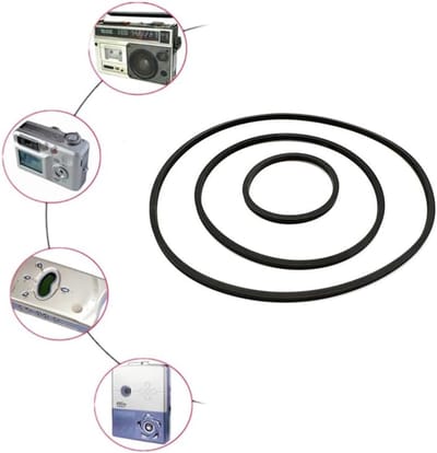 Transmissie Riemen - Cassette Onderdelen - Audio Reparaties - Vouwbare Lengte - 10 Stuks - Zwart
