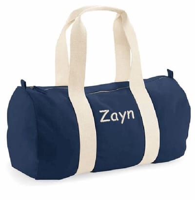 Sport/Reistas d,blauw met geborduurde naam