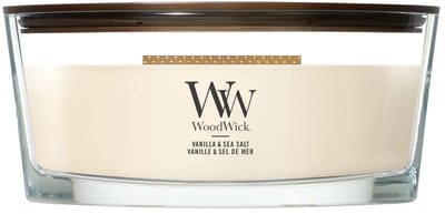 WoodWick Heartwick Flame Ellipse Geurkaars - Vanilla & Sea Salt - 50 branduren