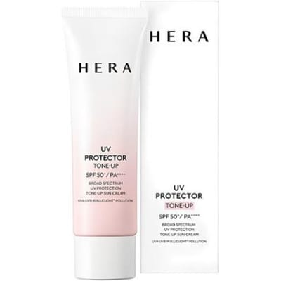 HERA UV Protector Tone-Up Zonnecrème SPF50+ PA++++ Verhelderend & Breed Spectrum Bescherming 50ml white