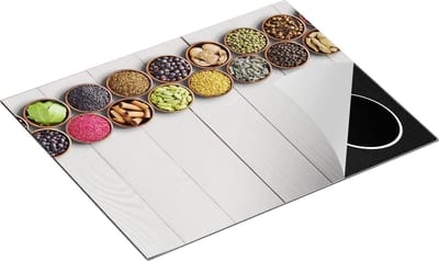 Chefcare Inductie Beschermer Kruidenbakjes op een Houten Tafel - 65x50 cm - Afdekplaat Inductie - Kookplaat Beschermer - Inductie Mat