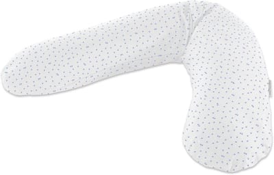Zwangere Comfort Kussen en Voedingskussen 190 cm - Zijslaapkussen met Parels - Inclusief Voedingskussen Blauw