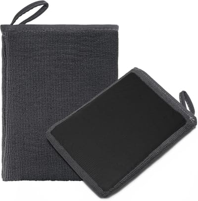 Autowashandschoen - 2 stuks - Washandschoen Auto Klei - Klei Doek Auto - Geperforeerde Clay Towel Mitt - Auto Kleien Polijsten - Reinigingsdoek - Detailingdoek - Auto Schoonmaken - Klei Bar - Auto Poetsen - Auto Detailing - Auto Clay bar - Grijs