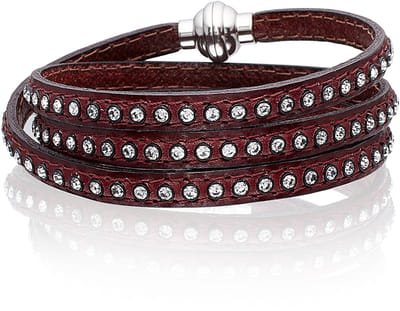 SIF JAKOBS JEWELLERY AREZZO BORDEAUX BRACELET W/ZIRKONIA 57CM SJ-BR2359-BD/CZ/57.