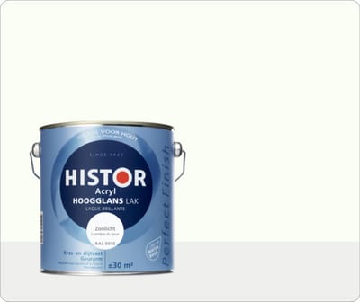 Histor Perfect Finish Lak Acryl Hoogglans 2,5 liter - Zonlicht (Ral 9010)