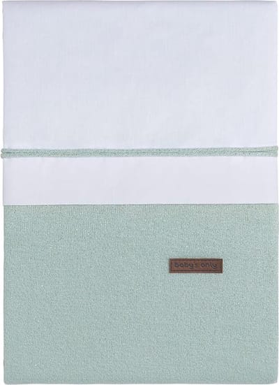 Baby's Only Gebreid baby dekbedovertrek ledikant - baby deken Sparkle - Goud-Mint Mêlee - 100x135 cm - Met subtiel glittertje