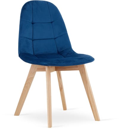BORA Velvet Design Stoelen – Set van 4 – Marineblauw Fluweel – Scandinavisch Design – Beukenhouten Poten – Max. 120 kg