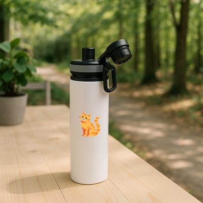 Hacebo® - Kat waterfles met draaidop grijs - Katten - Dieren liefhebbers - Kater - huisdieren - dierendag - water fles - 850ML