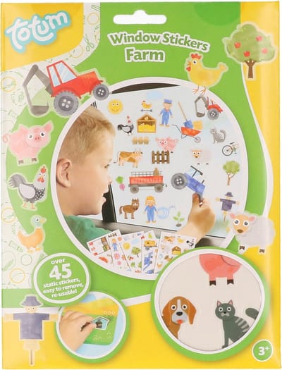 Totum Raamstickers - auto raam - 45x - boerderij - herbruikbaar - statische raam stickers